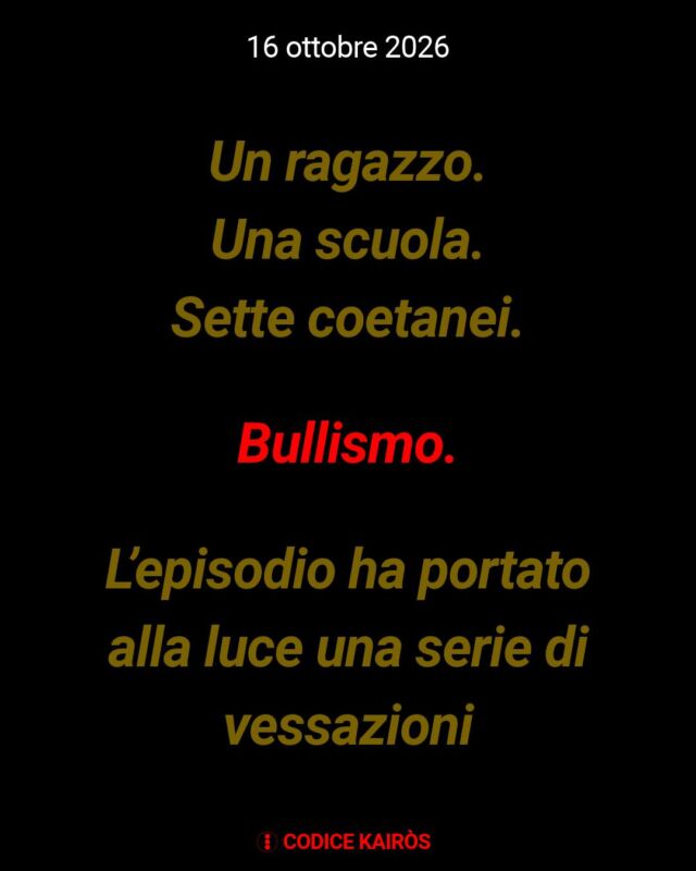 #minorenni #bulli #aggressione #violenza #giovani #19696 #114Un ragazzo.Una scuola.Sette coetanei.A Pavia un ragazzo ha cambiato scuola per sfuggire ai bulli.Ma non è bastato.Ogni mattina sette ex compagni lo aspettavano davanti all'ingresso.Poi un pugno allo stomaco dato da un coetaneo che è scappato prima dell'arrivo dei carabinieri.A chiamarli è stata la dirigente scolastica.Il ragazzo ha raccontato tutto, e sette minorenni sono stati denunciati per atti persecutori alla Procura per i minorenni di Milano.Sono denunce, non condanne: il procedimento è appena cominciato.Quello che questa storia ci dice:- cambiare scuola non basta;- il bullismo non è uno «scherzo da ragazzi», può diventare persecuzione;- ascoltare può fare la differenza;- creare spazi di dialogo e di educazione civica è fondamentale.Un tempo il bullismo non aveva nome, e in letteratura qualcuno ha provato a raccontarlo: c'è chi lo condannava, come 𝗗𝗲 𝗔𝗺𝗶𝗰𝗶𝘀 con 𝙁𝙧𝙖𝙣𝙩𝙞, e chi cercava di capirlo, come 𝗩𝗲𝗿𝗴𝗮 con 𝙍𝙤𝙨𝙨𝙤 𝙈𝙖𝙡𝙥𝙚𝙡𝙤.Oggi c'è un nome e c'è anche una legge.Se cambiare scuola non basta, cosa serve davvero?Se sei un ragazzo o un genitore e vuoi parlarne:• 19696 - Telefono Azzurro - Linea di ascolto gratuita dedicata a bambini e adolescenti (fino a 18 anni).• 114: Servizio Emergenza Infanzia (gratuito e attivo 24 ore su 24).#bullismo #attipersecutori #scuola #educazione #TelefonoAzzurro #CodiceKairòs